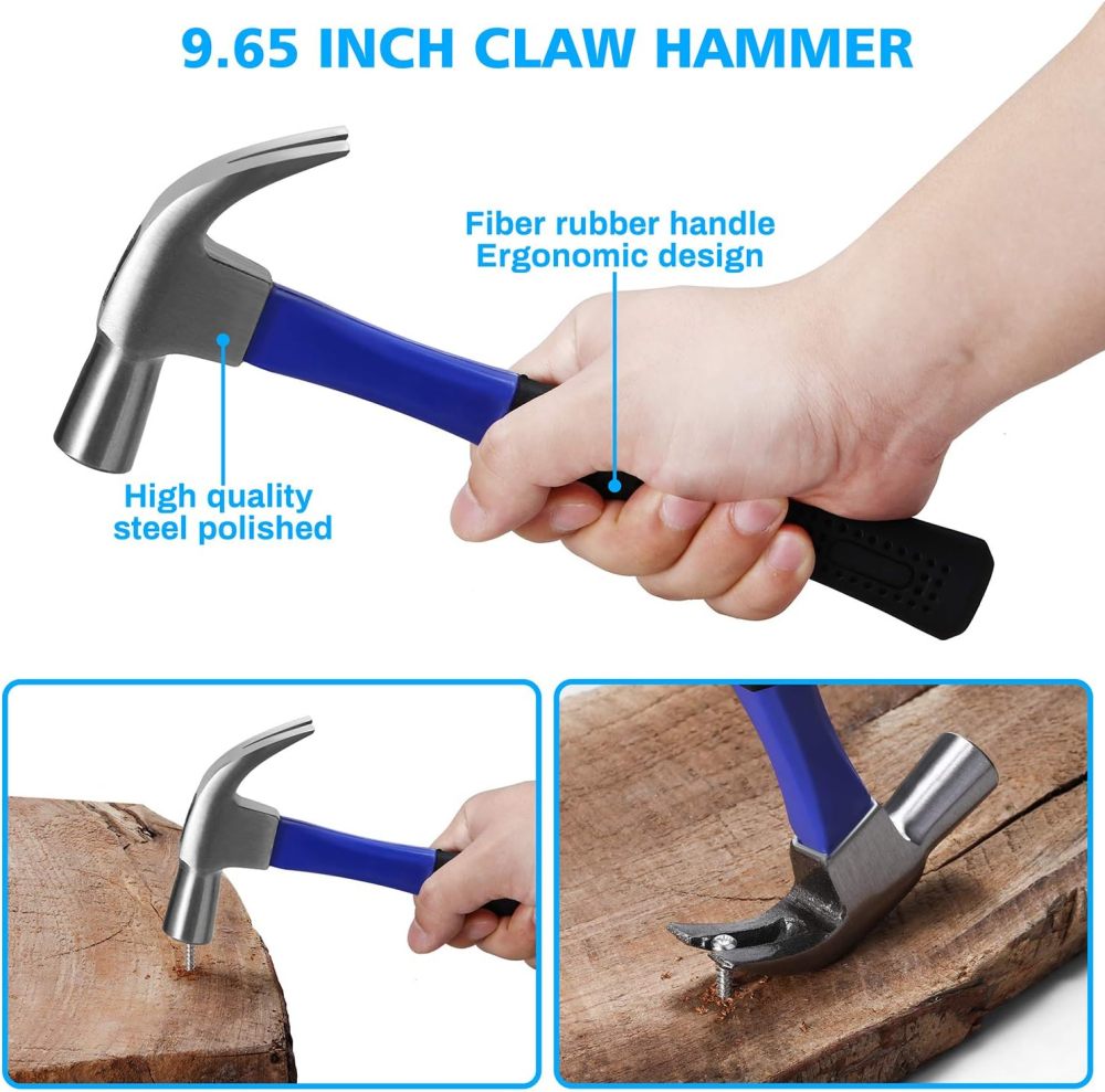 Juego de herramientas diarias para el hogar con taladro, juego de taladro inalámbrico de 21 V con 112 piezas kit de herramientas de mano combinado para reparación del hogar para hombres