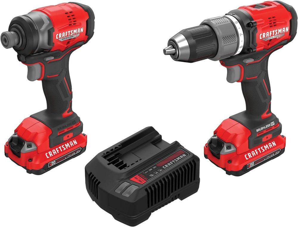 V20 RP Taladro inalámbrico y destornillador de impacto, kit combinado de herramientas eléctricas sin escobillas, 2 baterías y cargador incluidos (CMCK211C2)