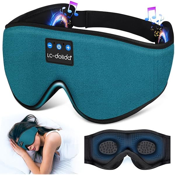 Auriculares para dormir, máscara para dormir 3D con Bluetooth, máscara para dormir con música inalámbrica, auriculares para dormir para quienes duermen de lado