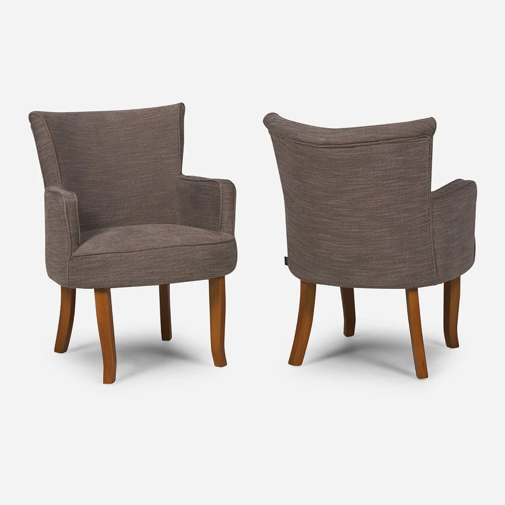 Set 2 Poltronas Rosen Emily Tela Taupe