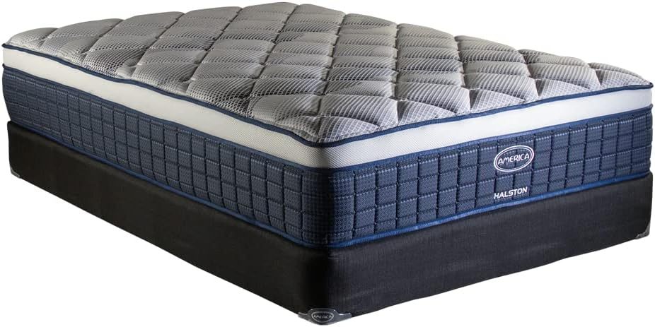 Colchon + Box| Individual| Halston| Sistema BONNELL| Ortopedico| Confort Medio| Hipoalergénico y Anti ácaros| 32 cm. de Altura| Garantía 5 años