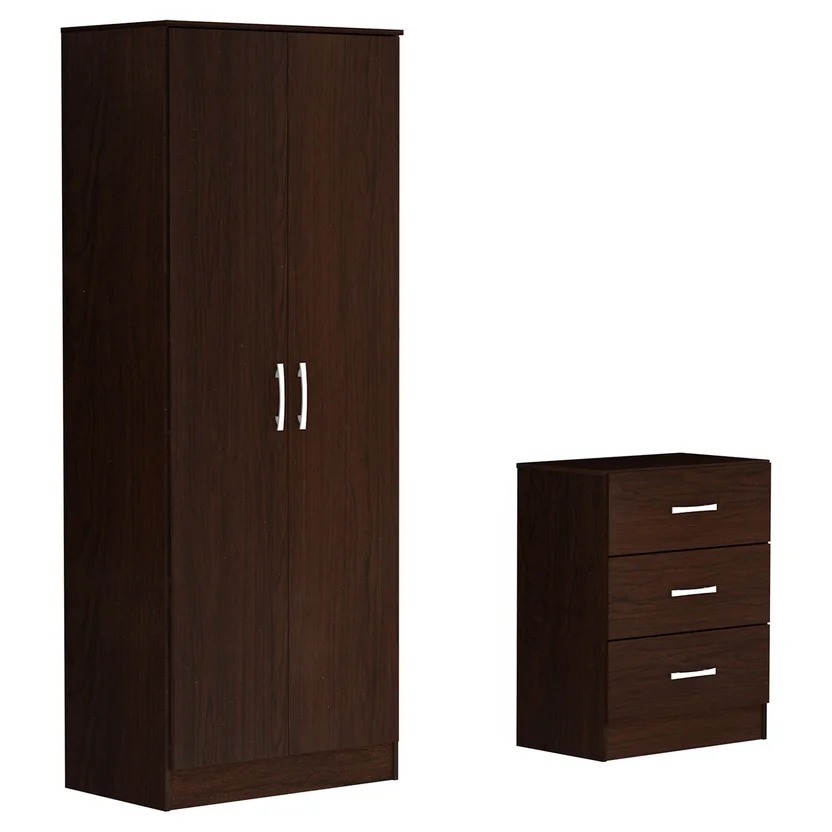 Combo Closet 2 Puertas 3 Cajones + Cómoda Tabaco