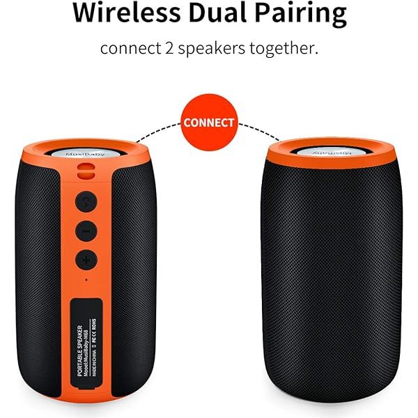 Altavoces Bluetooth inalámbricos, resistentes al agua, para exteriores, altavoces portátiles con sonido estéreo, graves potentes, emparejamiento dual, Bluetooth 5.0