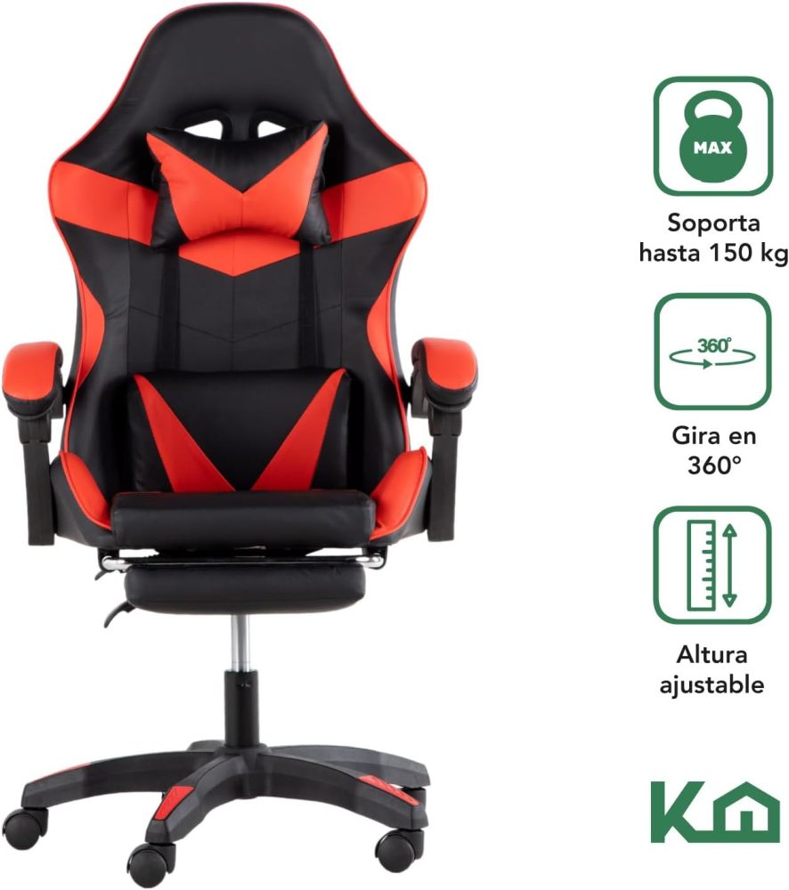 Silla ergonómica reclinable para juegos