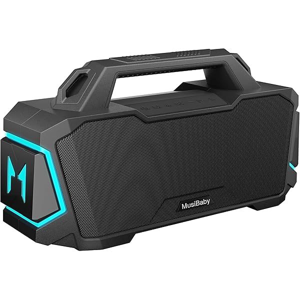 Altavoz Bluetooth, altavoces inalámbricos Bluetooth de 80 W, altavoz portátil resistente al agua IPX6 con 20 horas de reproducción, Bluetooth 5.3, altavoz portátil para exteriores, boombox grande para fiestas en casa y viajes (negro)