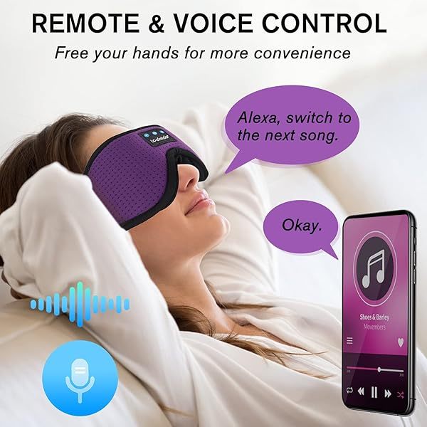 Auriculares para dormir, máscara para dormir 3D con Bluetooth, máscara para dormir con música inalámbrica, auriculares para dormir para quienes duermen de lado