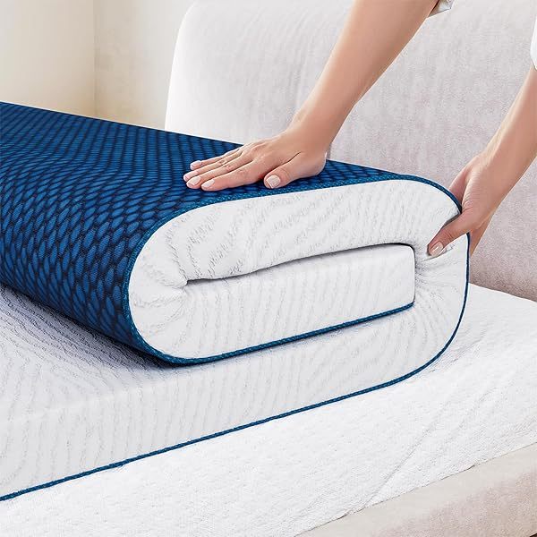 Sobrecolchón de espuma viscoelástica de 3 pulgadas California King, espuma viscoelástica con gel refrescante, sobrecolchón suave con funda Tencel™