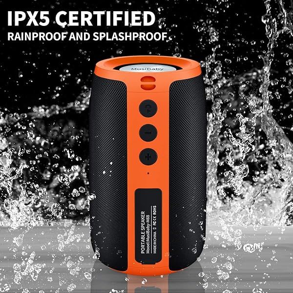 Altavoces Bluetooth inalámbricos, resistentes al agua, para exteriores, altavoces portátiles con sonido estéreo, graves potentes, emparejamiento dual, Bluetooth 5.0