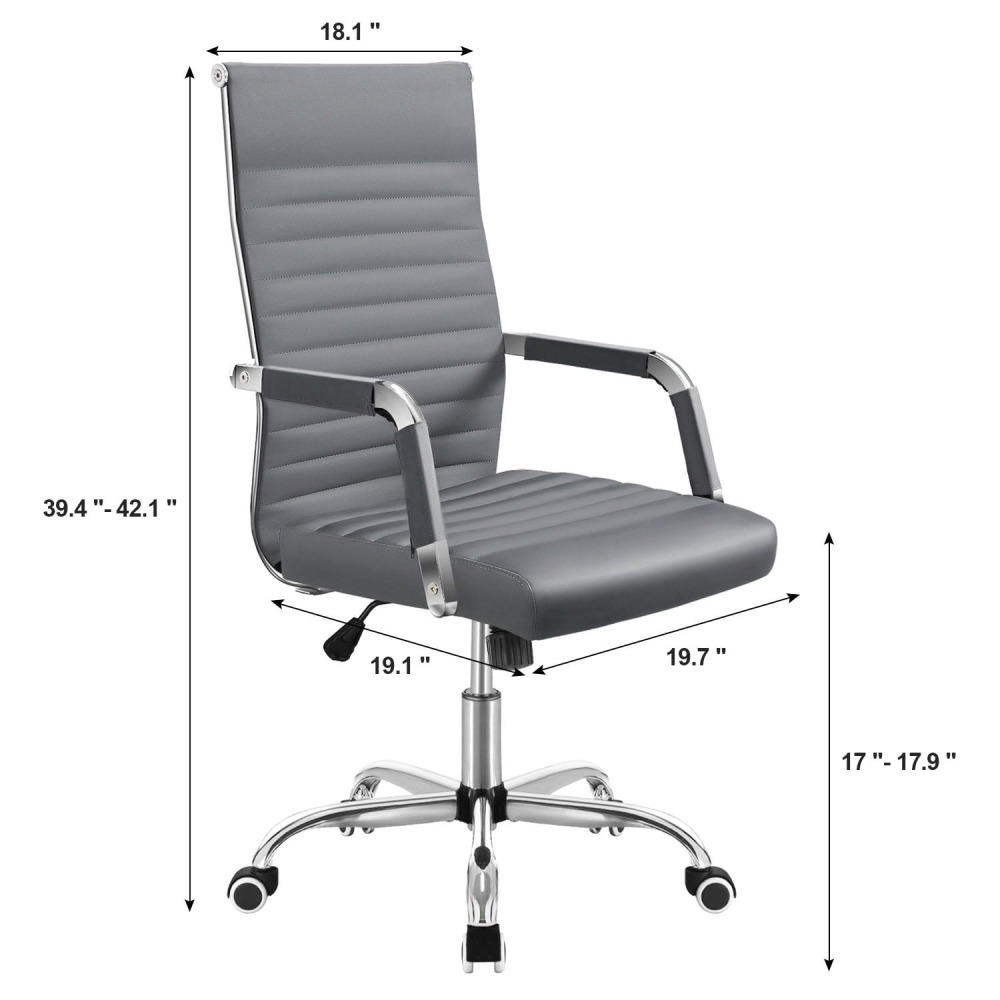 Silla de Trabajo con Brazos - Piel Imitación Cuero - Ideal para Oficina/Reuniones