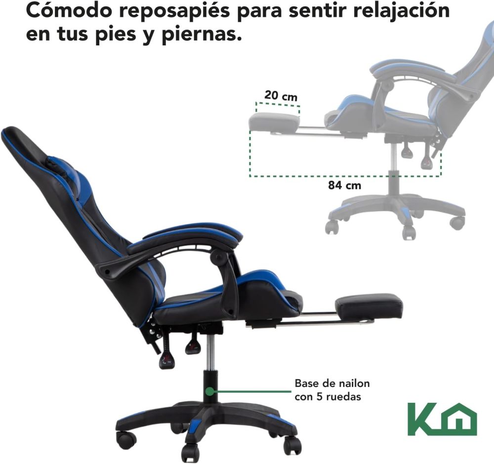 Silla ergonómica reclinable para juegos