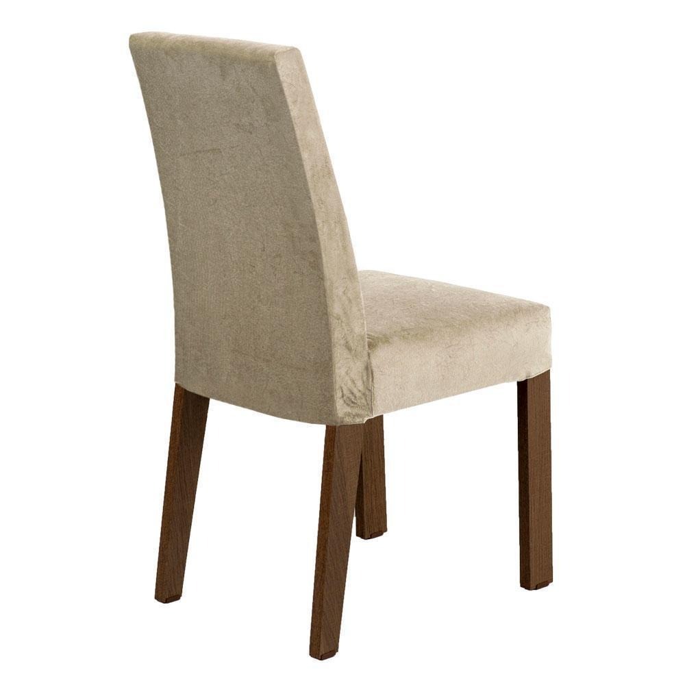 Juego De Comedor Stéfani Con 6 Sillas Tablero De Madera Y Cubierta De Cristal Marrón/Crema/Imperial