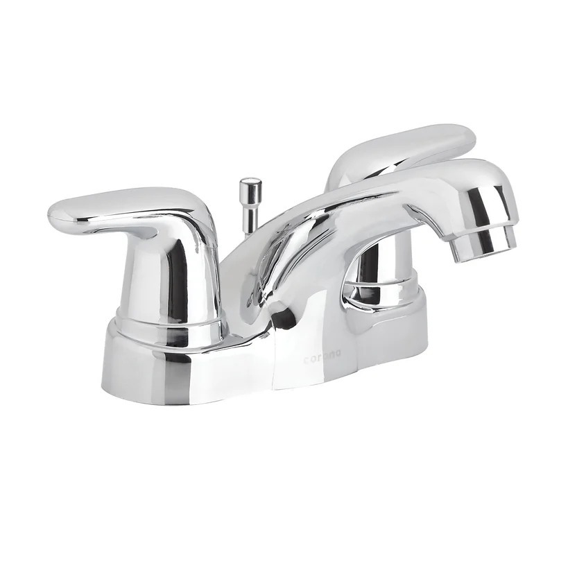 Combo Renueva: Sanitario Ecoclean Alongado Blanco De 2 Piezas + Mueble Aluvia Miel Elevado 45 Cm Con Lavamanos + Grifería Aluvia 4 Pulgadas Corona