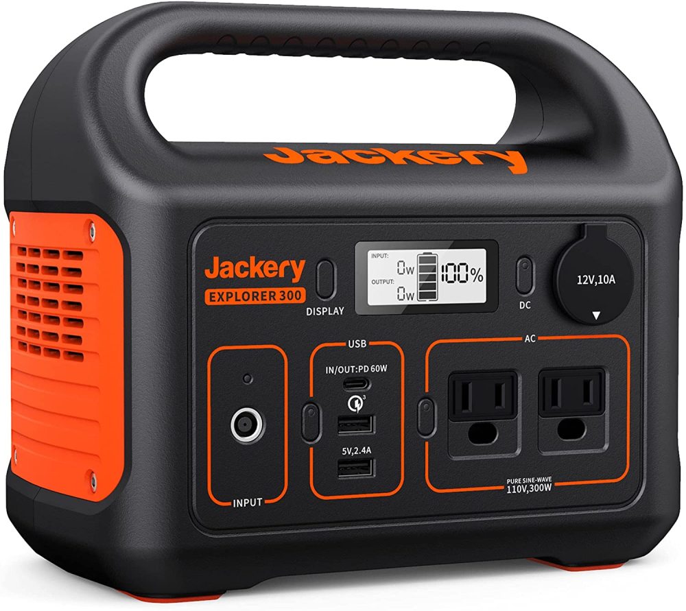 Central eléctrica portátil Explorer 300, batería de litio de respaldo de 293 Wh, toma de corriente alterna de onda sinusoidal pura de 110 V/300 W, generador solar