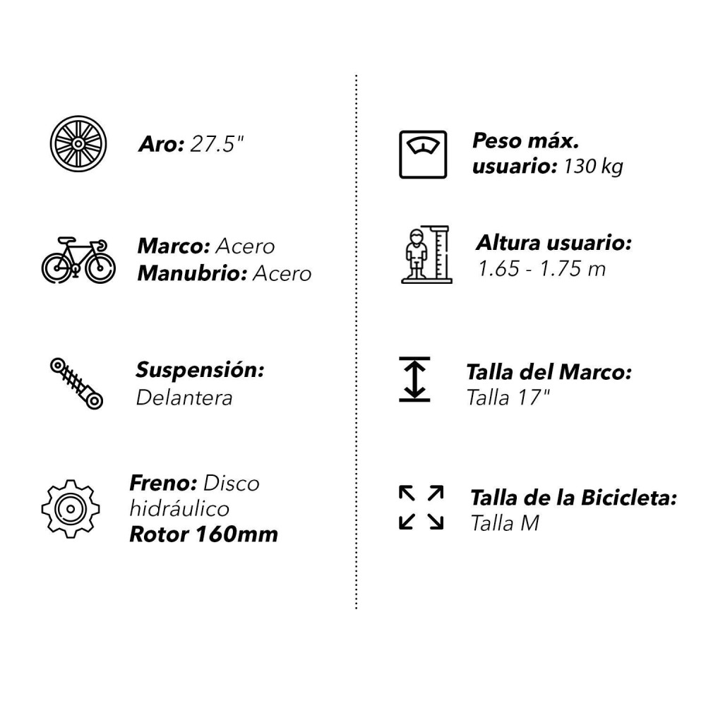 Bicicleta de Montaña Challenger Aro 275 Rojo