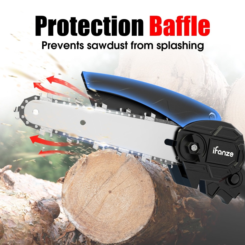 🔥 OFERTA: Motosierra Eléctrica Pequeña Qunler - Sin Cable - Seguridad con Bloqueo - Para Madera y Jardín