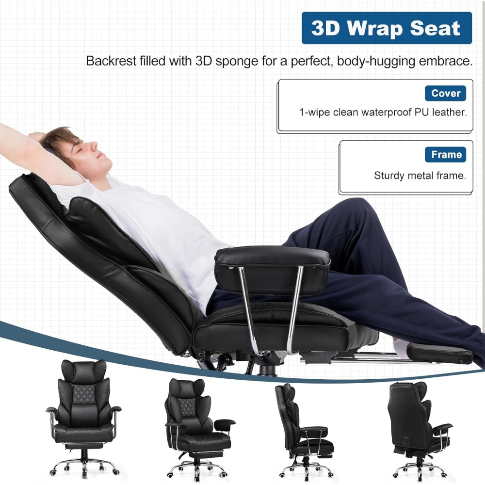 Silla para juegos, silla de oficina con soporte lumbar con resortes embolsados, ergonómica y cómoda