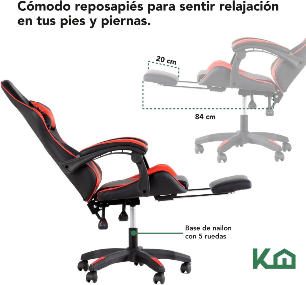 Silla ergonómica reclinable para juegos