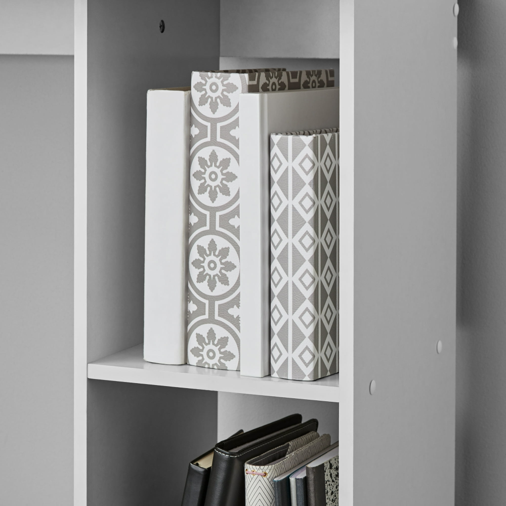 Escritorio, acabado en roble negro auténtico/acabado blanco