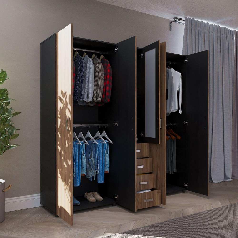 Closet Bruselas 200x200x50 cm Gales Wengue