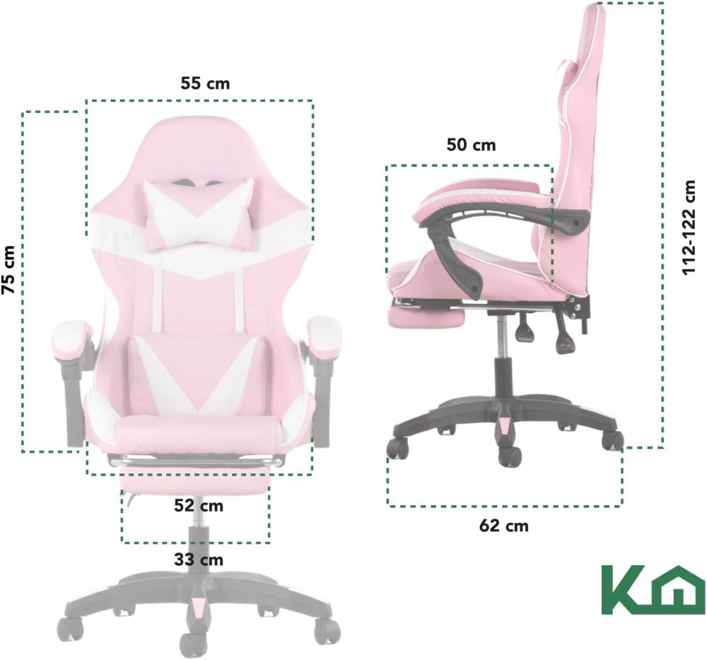 Silla ergonómica reclinable para juegos