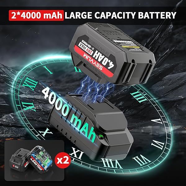 Llave de impacto, pistola de impacto de 1/2", destornillador de impacto eléctrico con par máximo de 320 ft-lb (430 Nm), llave de impacto inalámbrica