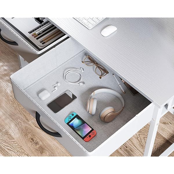 Escritorio de tocador blanco, mesa de estudio, escritura y trabajo moderna de 32 pulgadas