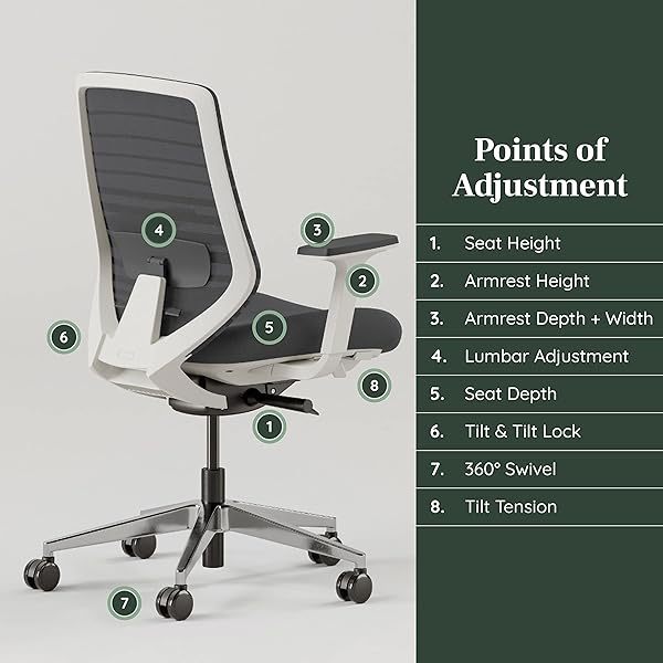 Silla ergonómica: una silla de escritorio versátil con soporte lumbar ajustable, respaldo de malla transpirable y ruedas suaves