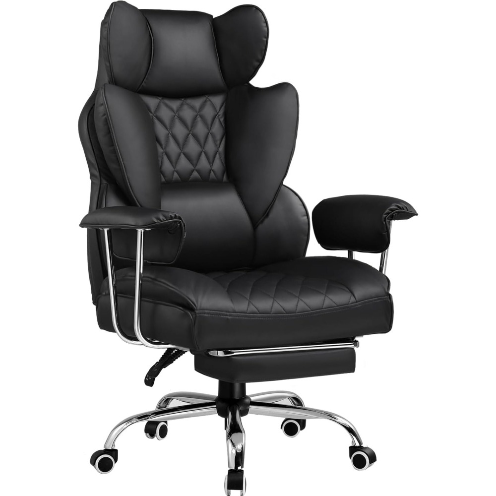 Silla para juegos, silla de oficina con soporte lumbar con resortes embolsados, ergonómica y cómoda