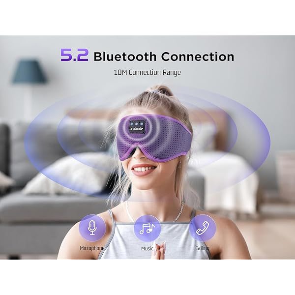 Auriculares para dormir, máscara para dormir 3D con Bluetooth, máscara para dormir con música inalámbrica, auriculares para dormir para quienes duermen de lado