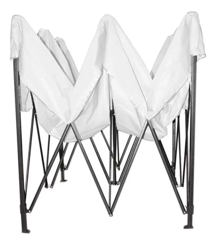 Carpa de sombra impermeable plegable reforzada 3x3 blanca y roja