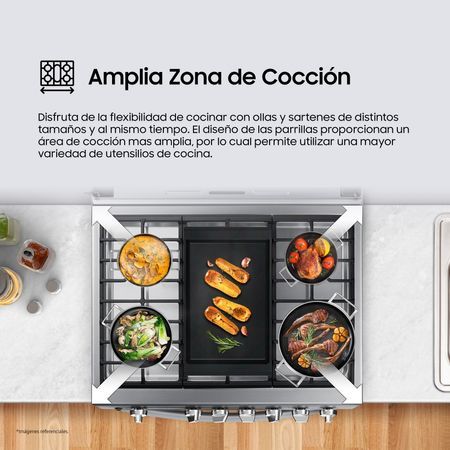 Cocina a Gas6 hornillas con Plancha NX52T5311PSPE