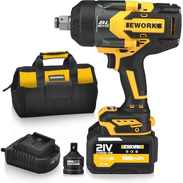 Llave de impacto inalámbrica de 1/2 pulgada, 21 V, sin escobillas, pistola de impacto de alto torque,bolsa de herramientas (RB-810), versión 700 ft-lbs/Pro
