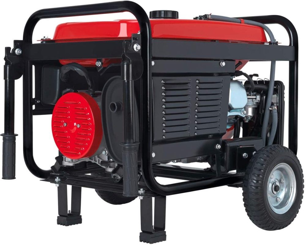 DS10000EH Generador portátil de Doble Combustible, 10000 W, Arranque eléctrico, Respaldo en casa y Listo para RV, Aprobado por 50 Estados, Rojo/Negro