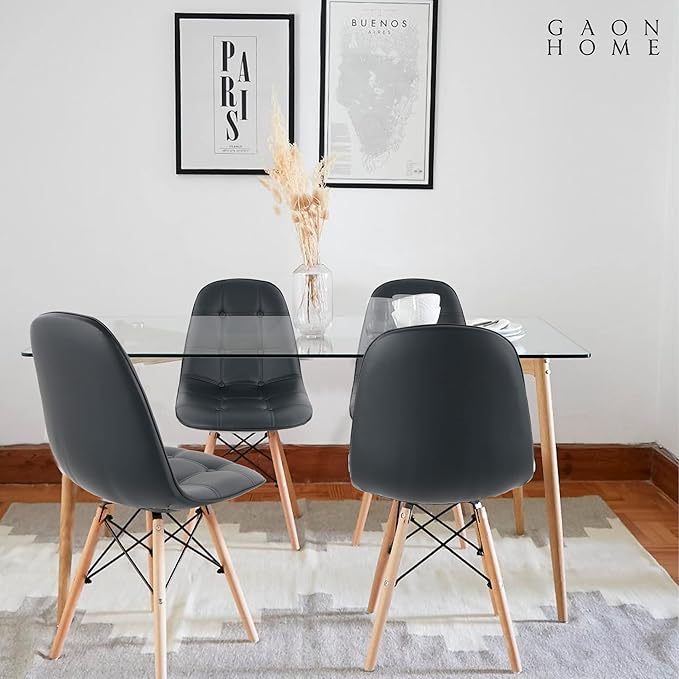 Silla de Comedor, Oficina, Sala de Estar Estilo Minimalista (Negro.)