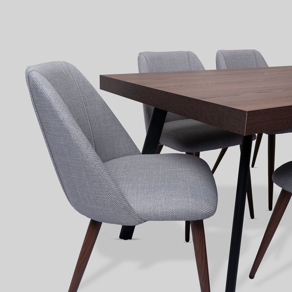 Juego De Comedor Tana 6 Sillas Gris Claro