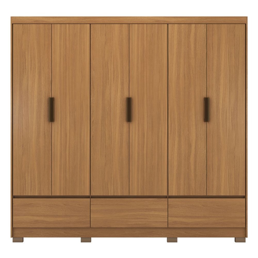 Ropero Paul 6 Puertas 3 Cajones Almendra Off White