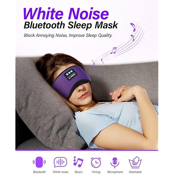 Auriculares para dormir, máscara para dormir 3D con Bluetooth, máscara para dormir con música inalámbrica, auriculares para dormir para quienes duermen de lado