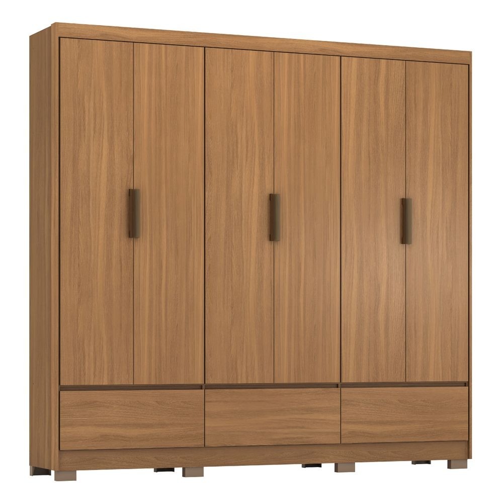 Ropero Paul 6 Puertas 3 Cajones Almendra Off White