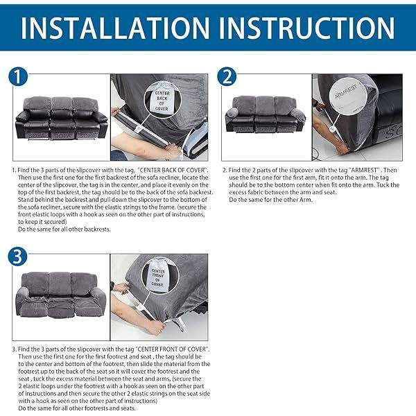 Fundas de sofá reclinables de terciopelo de 8 piezas, fundas elásticas para sofá reclinable de 3 cojines, fundas para sofá reclinable, muebles