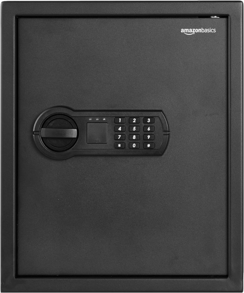 Caja fuerte de seguridad para el hogar de acero con teclado programable, documentos seguros, joyas, objetos de valor, 1.52 pies cúbicos, 13.8 x 13 x 16.5 pulgadas, color negro