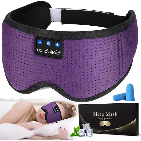 Auriculares para dormir, máscara para dormir 3D con Bluetooth, máscara para dormir con música inalámbrica, auriculares para dormir para quienes duermen de lado