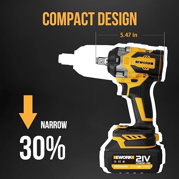 Llave de impacto inalámbrica de 1/2 pulgada, 21 V, sin escobillas, pistola de impacto de alto torque,bolsa de herramientas (RB-810), versión 700 ft-lbs/Pro