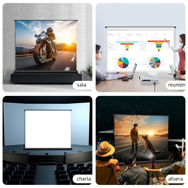 Pantalla de proyección eléctrica para uso doméstico con control de voz inteligente