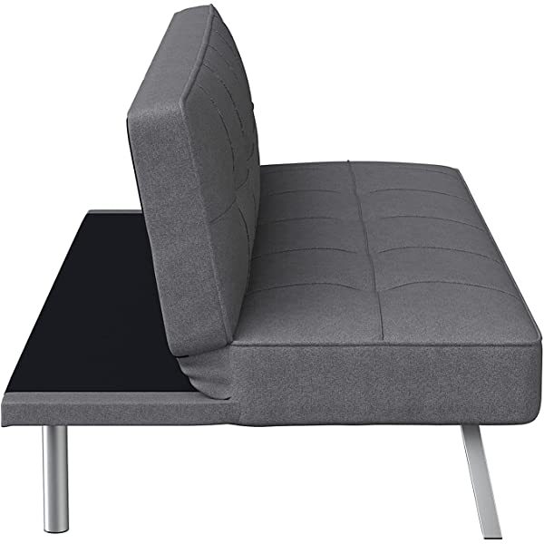 Serta Rane Convertible Sofa Lounger Microfiber Light Grey Full Light Gray Modern