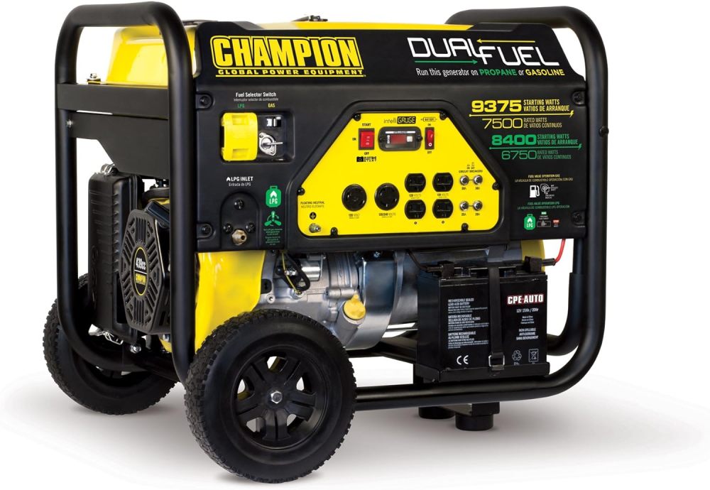 Carb Generador portátil Dual Fuel, 9375-watt