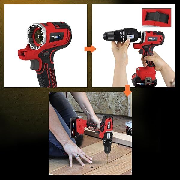 Kit combinado de herramientas eléctricas inalámbricas, 12 herramientas MAX MATRIX de 18 V, con taladro, 2 baterías de 2.0 Ah y 1 cargador (negro y rojo) 12-Tool Set Black Red