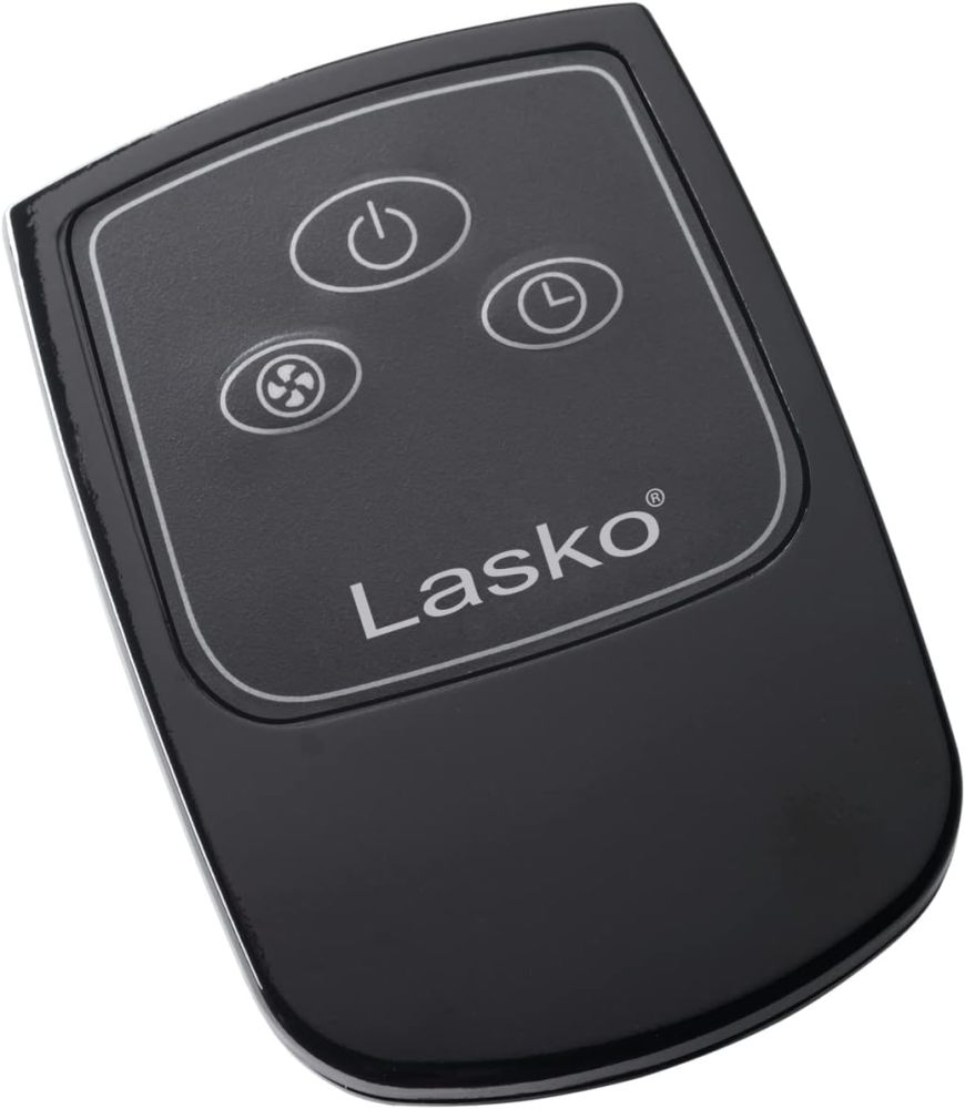 Lasko Oscillating Cyclone Pedestal Fan, Adjustable Height, Timer, Remote Control, 3 Speeds, for Bedroom, Living Room, Home Office, 18", Black, 1843