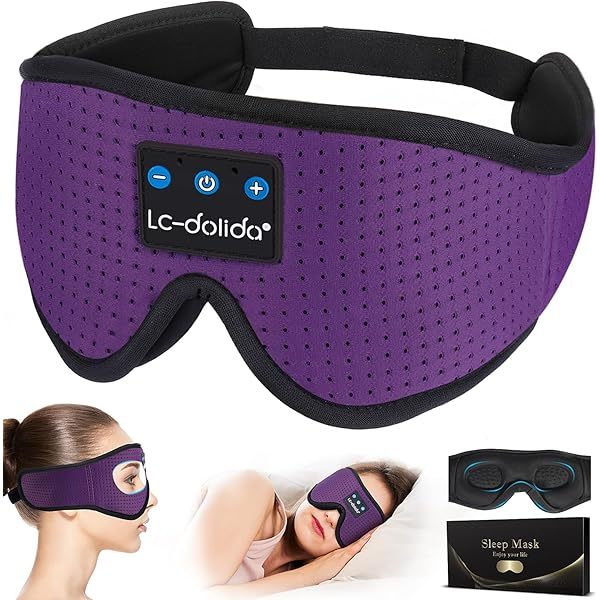 Auriculares para dormir, máscara para dormir 3D con Bluetooth, máscara para dormir con música inalámbrica, auriculares para dormir para quienes duermen de lado