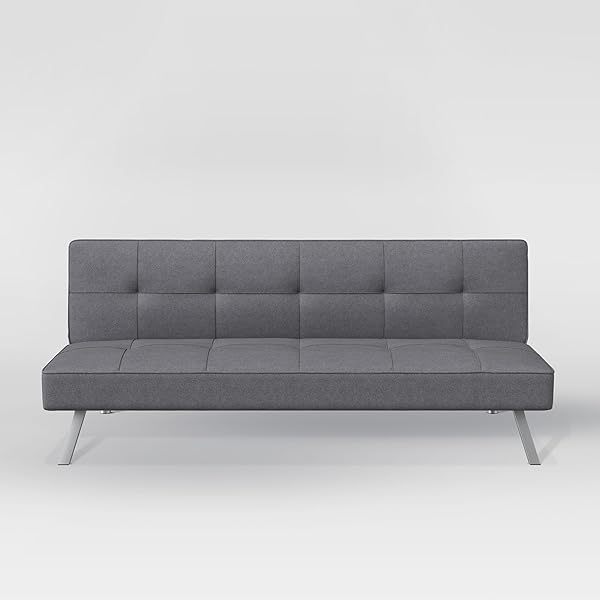 Serta Rane Convertible Sofa Lounger Microfiber Light Grey Full Light Gray Modern