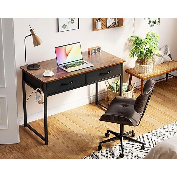 Escritorio de tocador blanco, mesa de estudio, escritura y trabajo moderna de 32 pulgadas